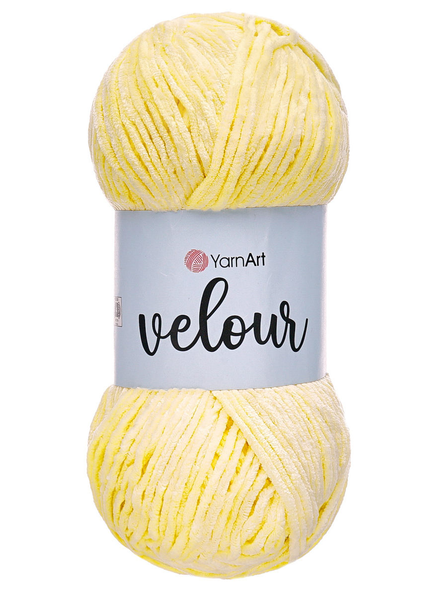 Пряжа для вязания YarnArt Velour 100 г 170 м микрополиэстер мягкая велюровая 5 мотков 844 лимонный - фото 3