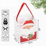 Подарочная коробка ПВС Дарите Счастье "Подарок от Деда Мороза", 12 х 15 х 12 см