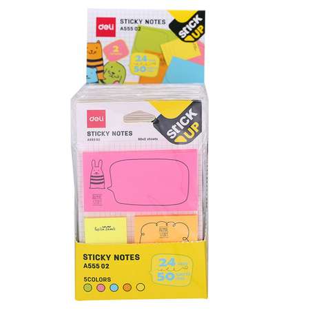 Блок самоклеющийся Deli StickUP 5цветов 50л в ассортименте 1114280