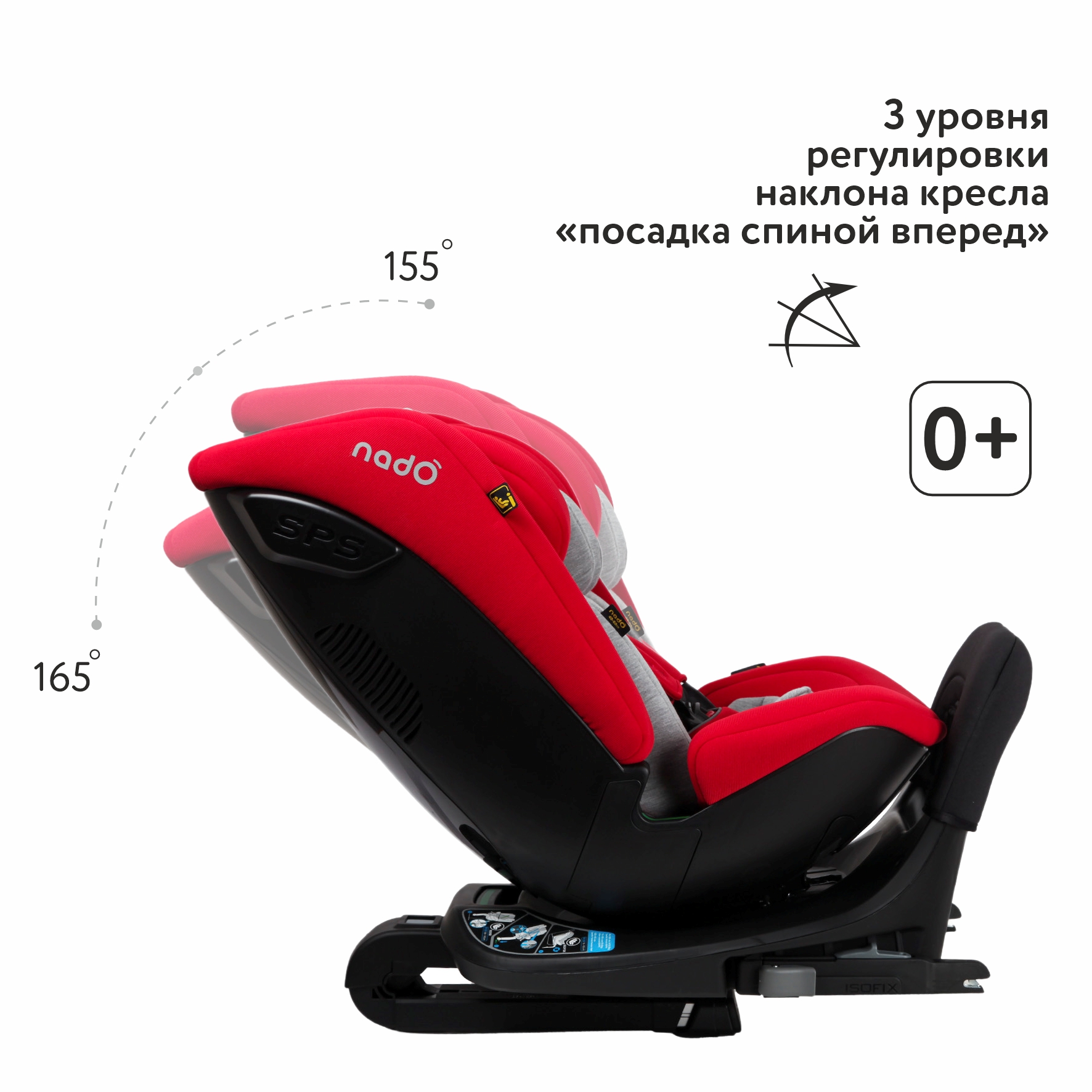 Автокресло nado Garnet red Isofix 0+/1/2/3 (0-36 кг) - фото 2