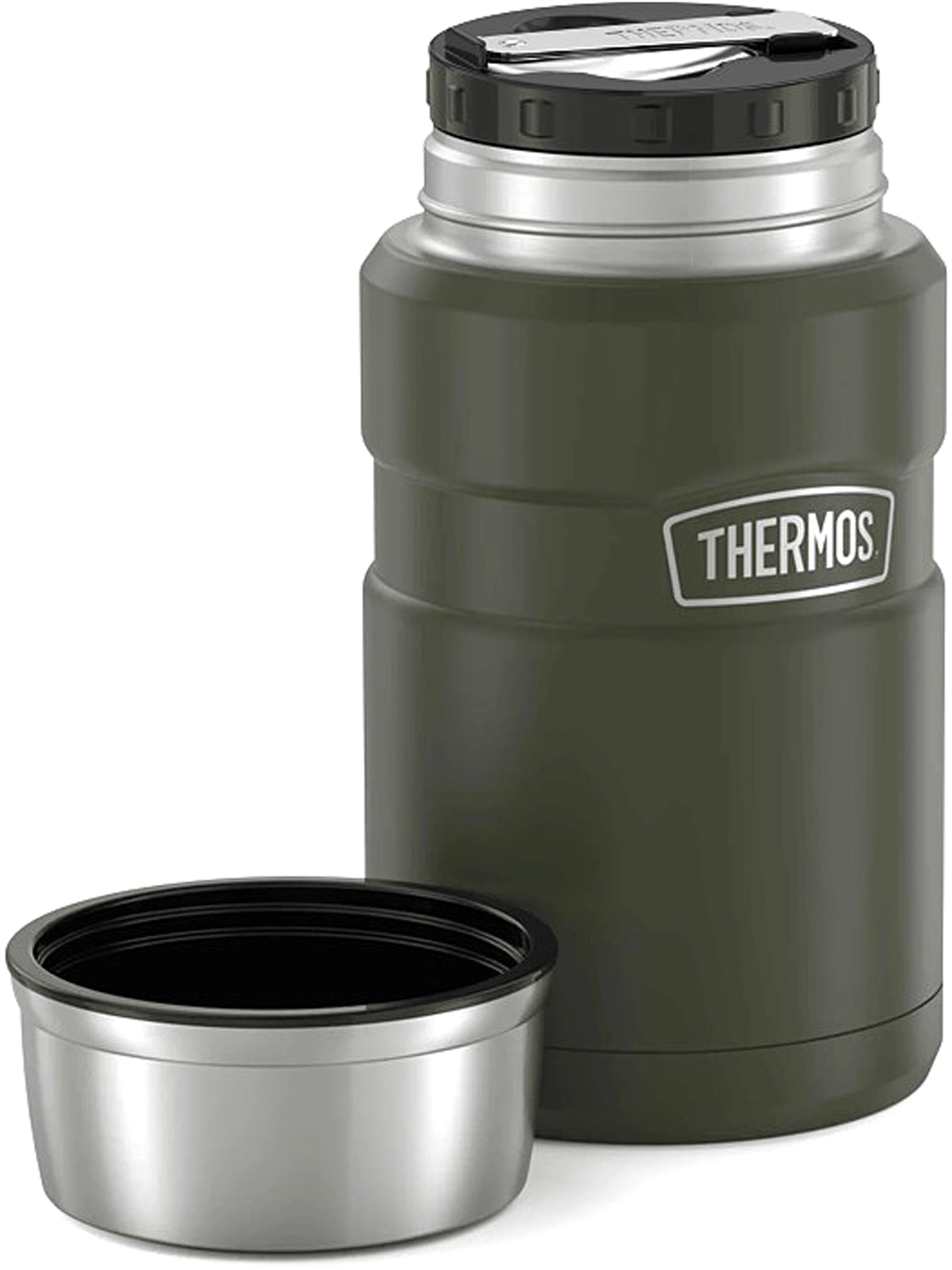 Термос для еды супа 710 мл с ложкой THERMOS KING-3020 хаки – нержавеющая сталь герметичный тепло/холод 14/24 часов - фото 10
