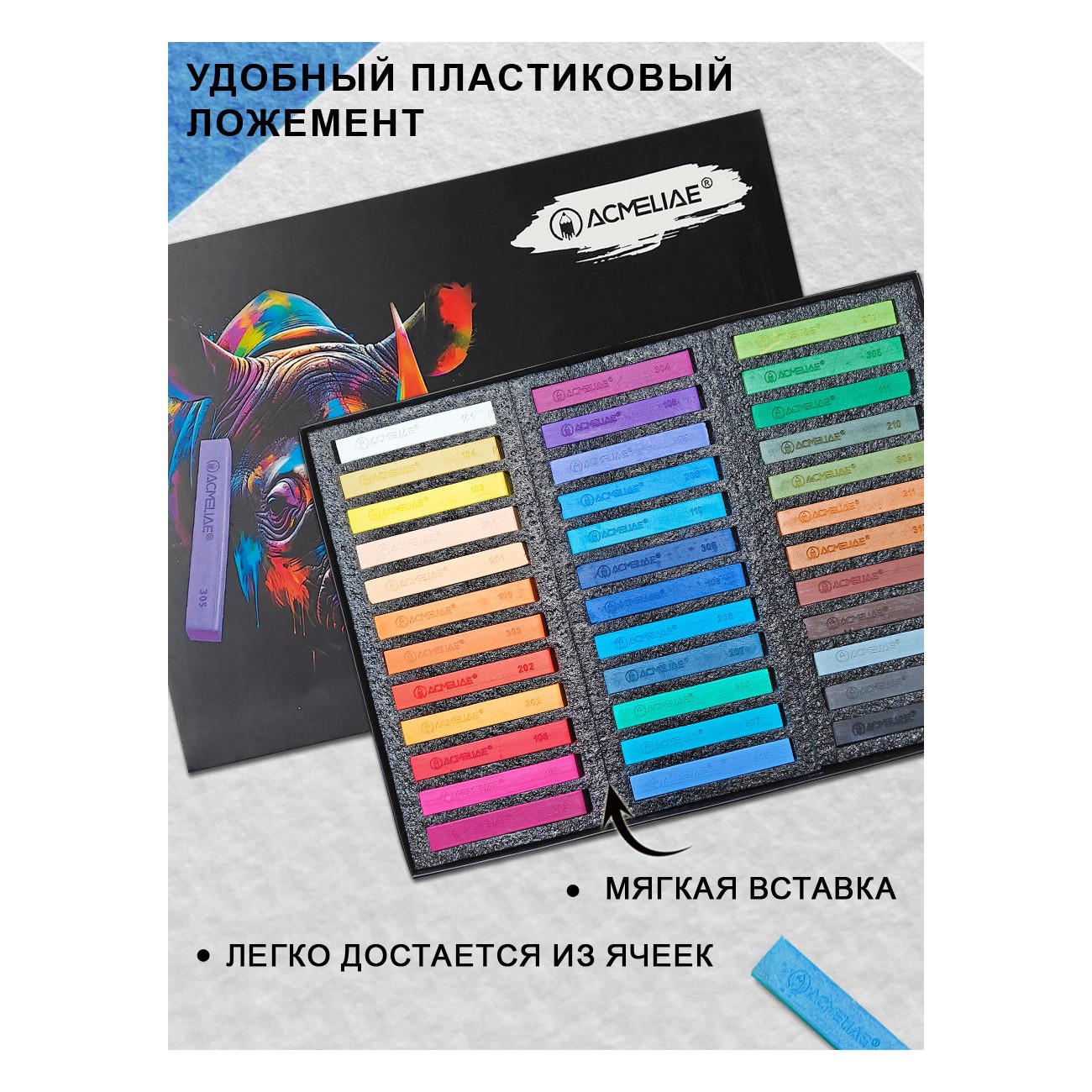 Пастель художественная сухая ACMELIAE 36 шт. - фото 7