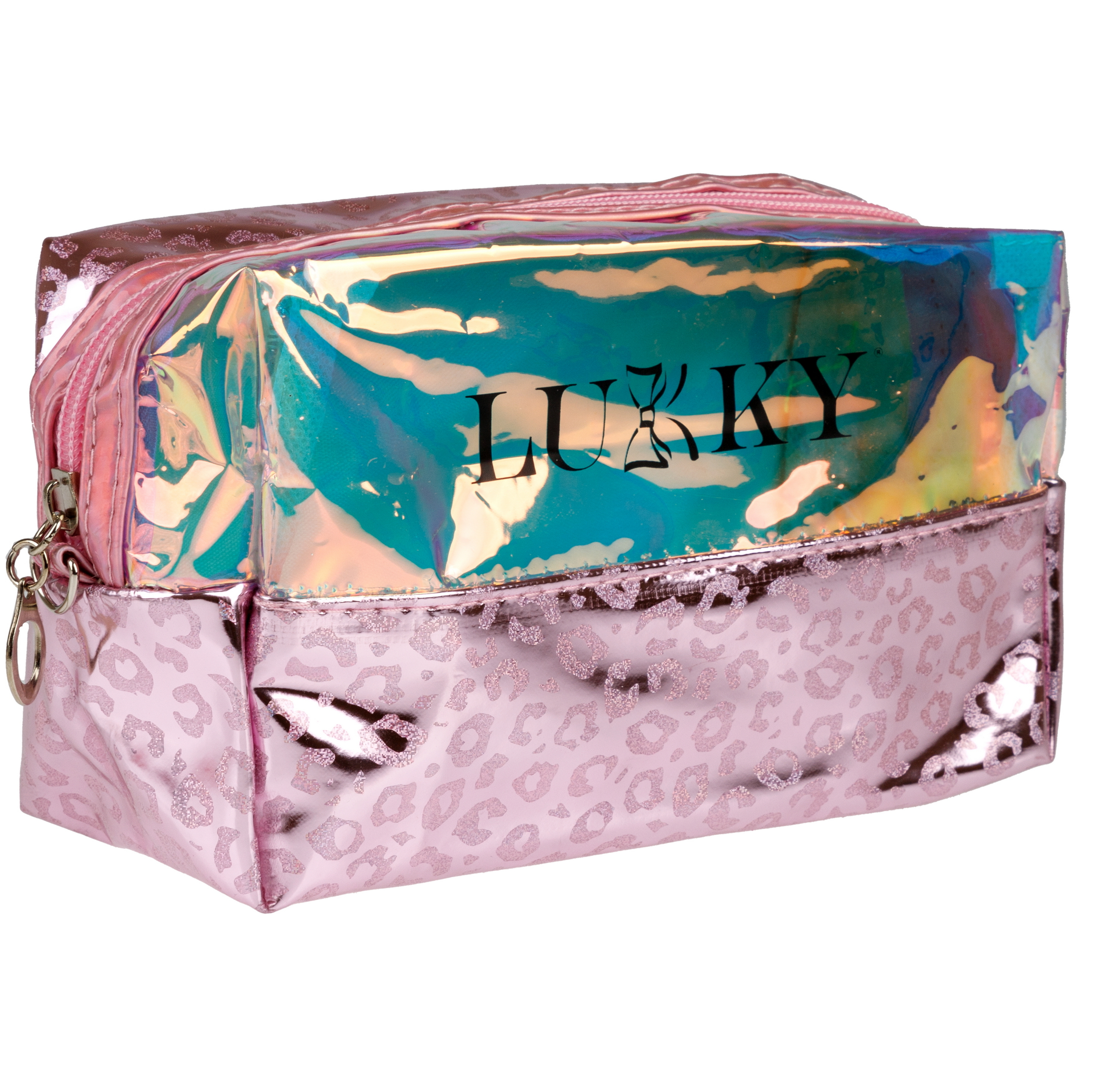 Косметичка LUKKY Shiny Leo блестящая с леопардовым принтом 18х 10х 7 см - фото 4