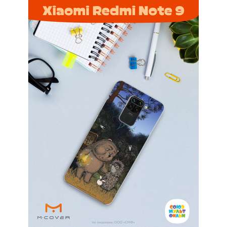 Силиконовый чехол Mcover для смартфона Xiaomi Redmi Note 9 Союзмультфильм Ежик в тумане и медвежонок