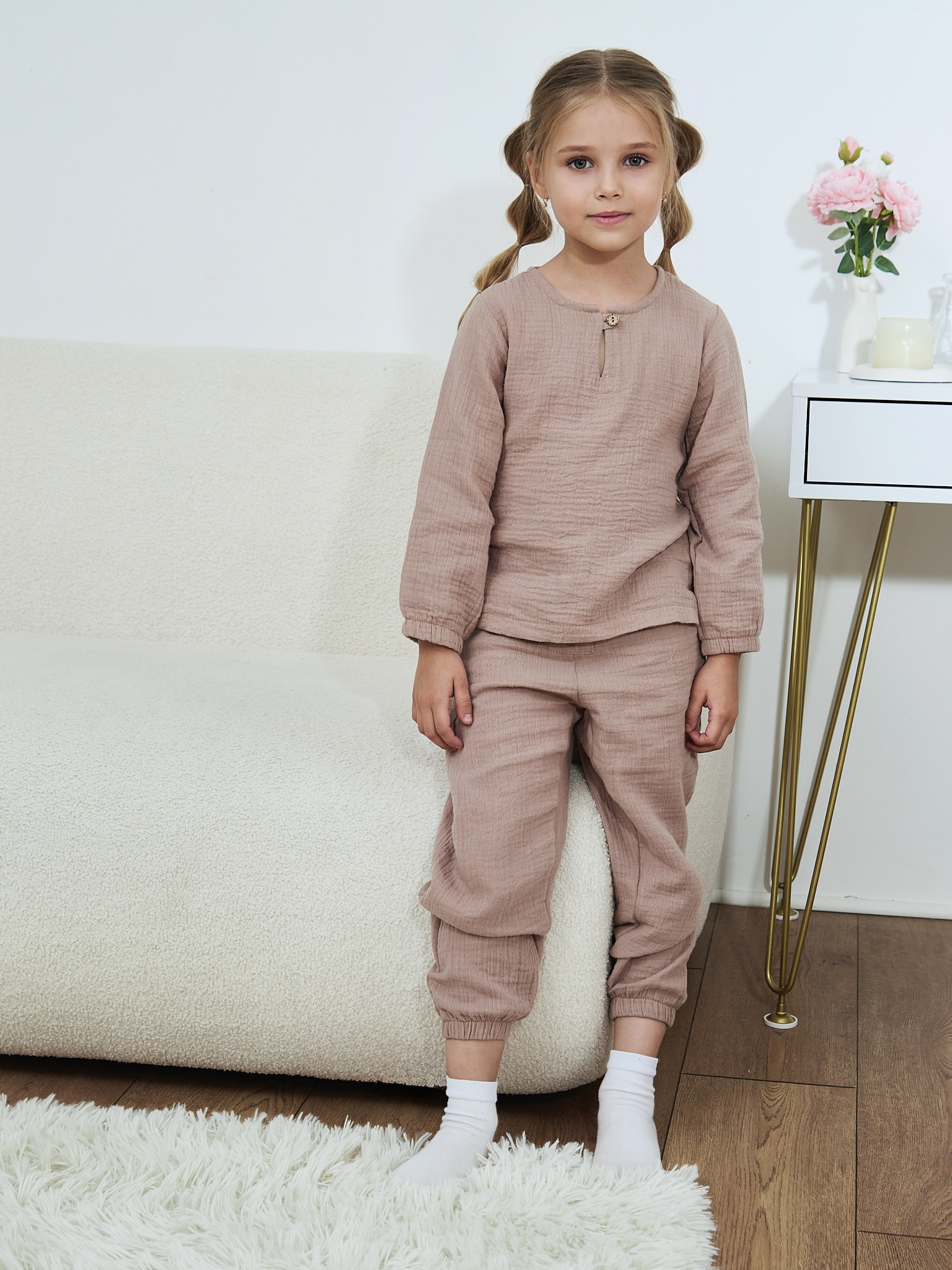 Лонгслив и брюки MOUN Костюм_муслин_бежевый - фото 16