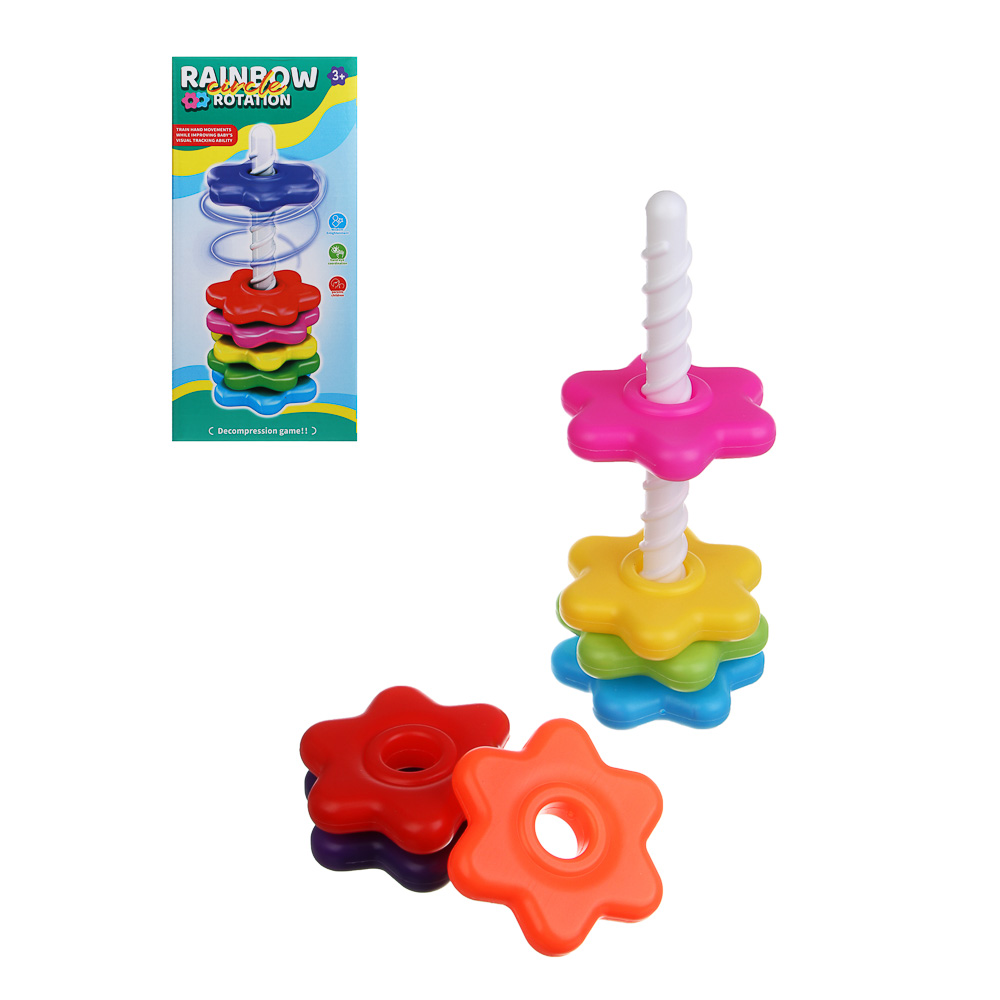 Игрушка Игроленд пирамидка Шестерёнки 8 деталей - фото 1