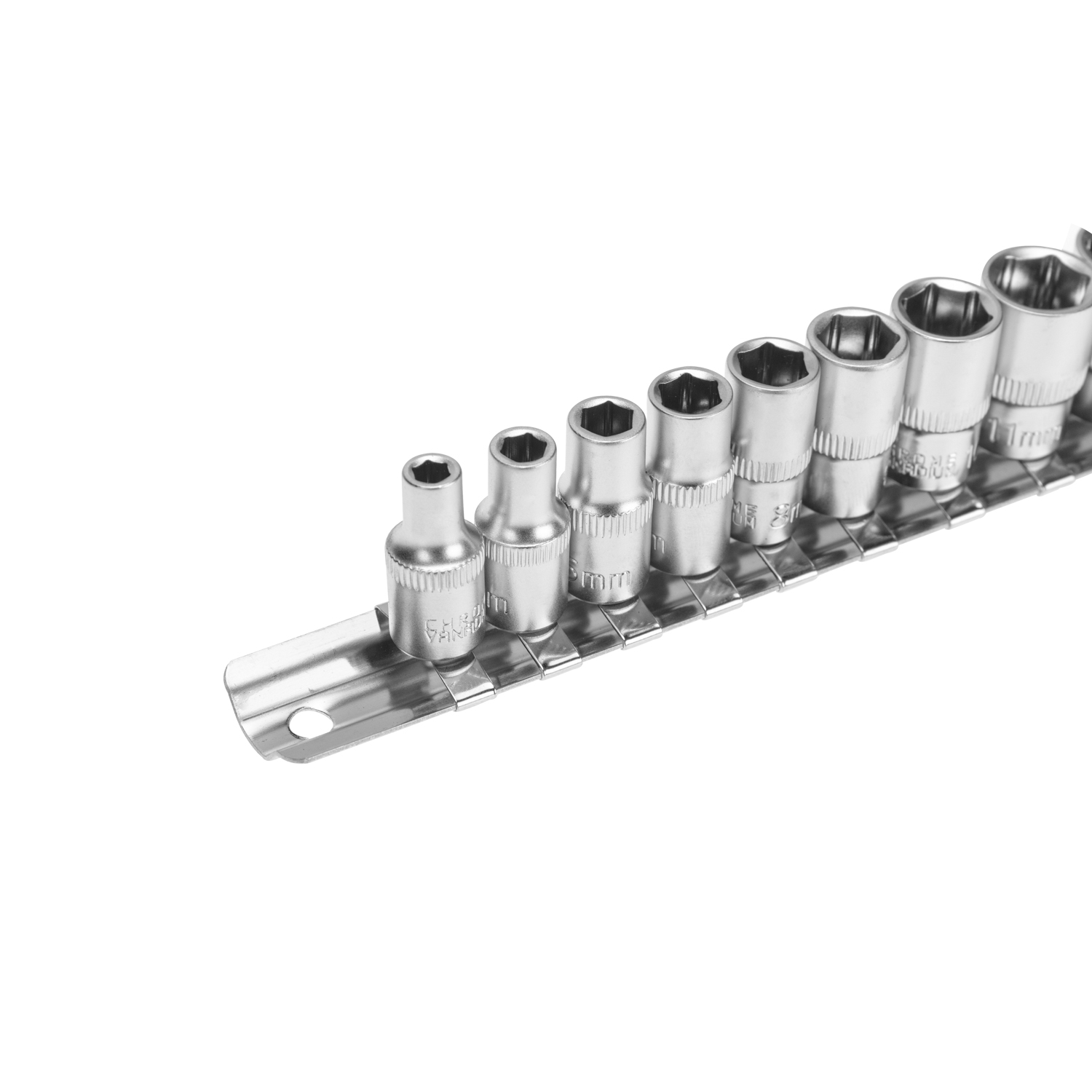 Набор торцевых головок 1/4, шестигранные, CrV, 10 шт., 4-13мм - фото 5