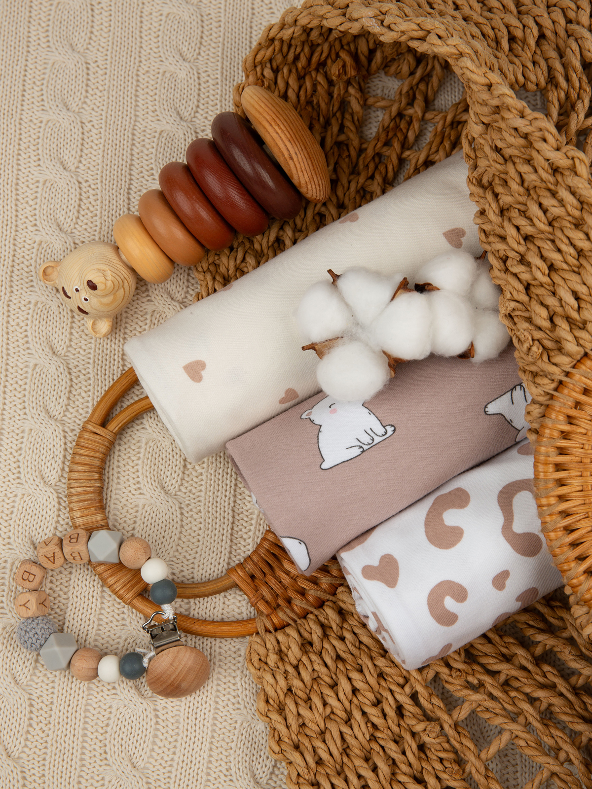 Пелёнка inlovery трикотаж 85х100 см 3 шт. - фото 1