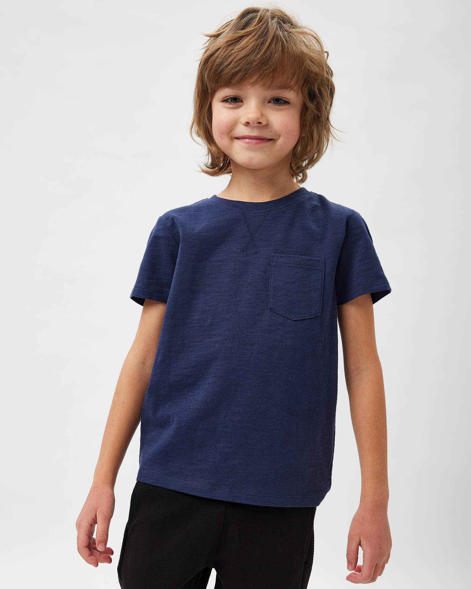 Изображение товара Футболка Futurino 110 Тёмно-синяя с нагрудным карманом