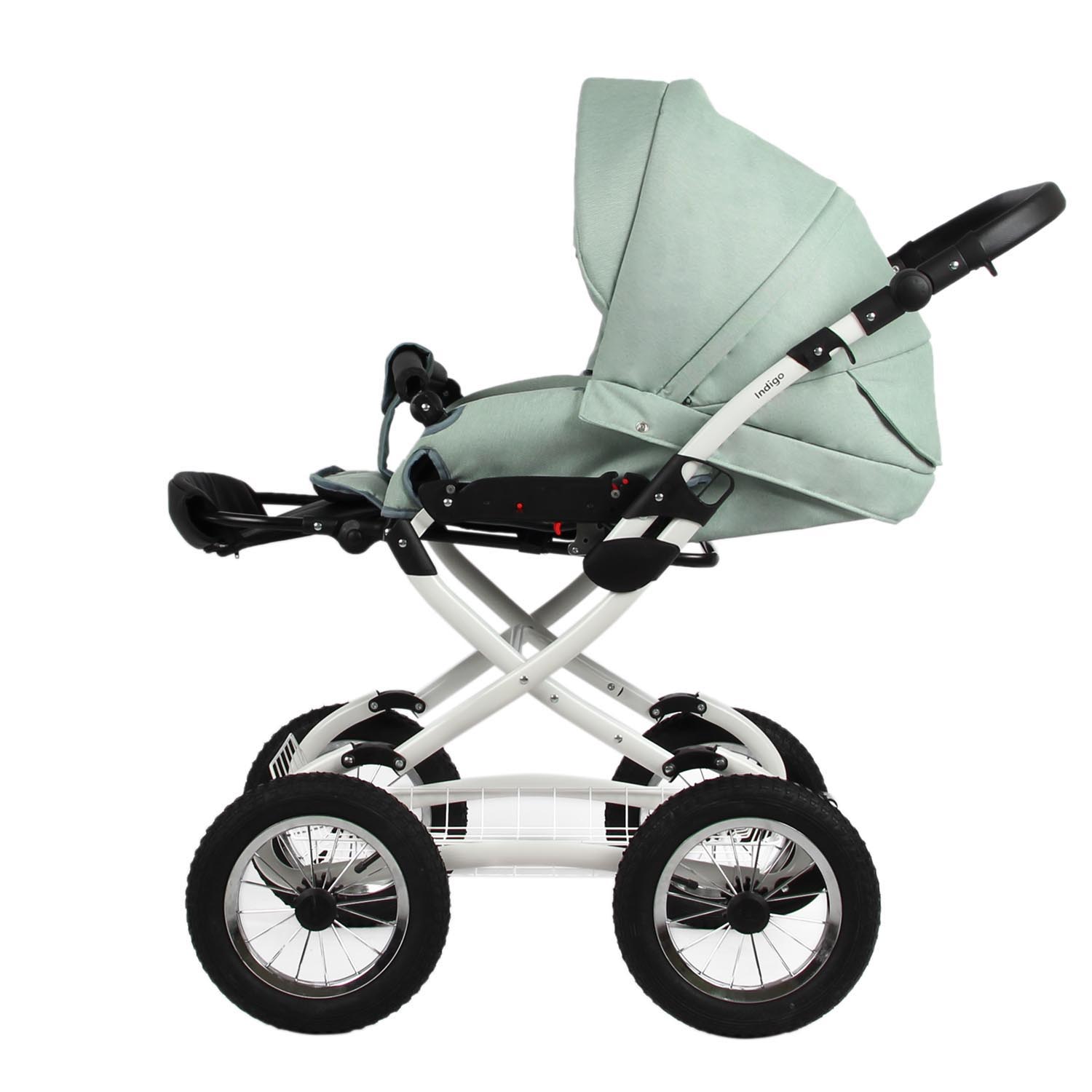 Коляска 2в1 Indigo Barbara Classic 02 шалфей - фото 8