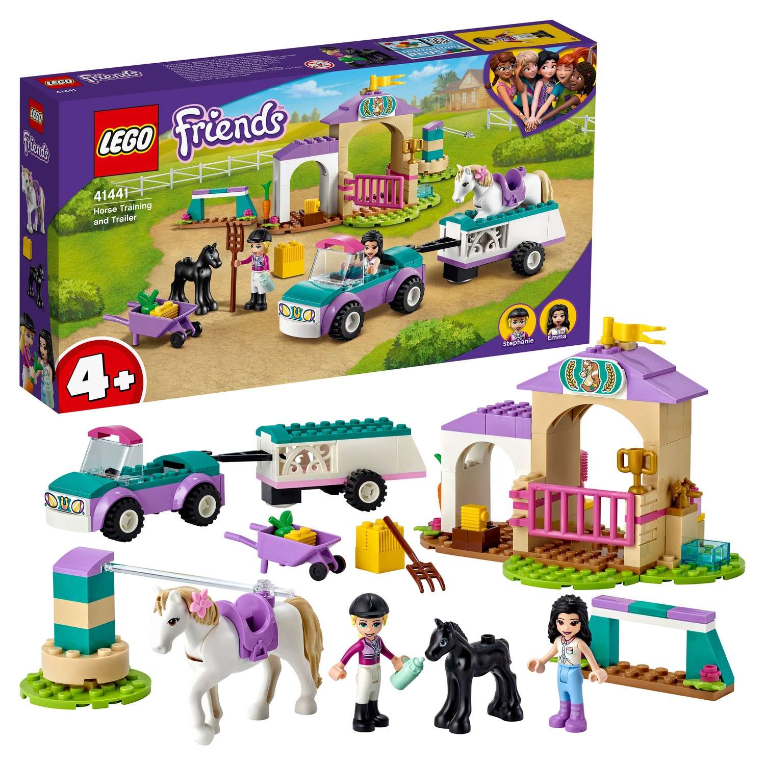 Конструктор LEGO Friends Тренировка лошади и прицеп блочный - фото 1