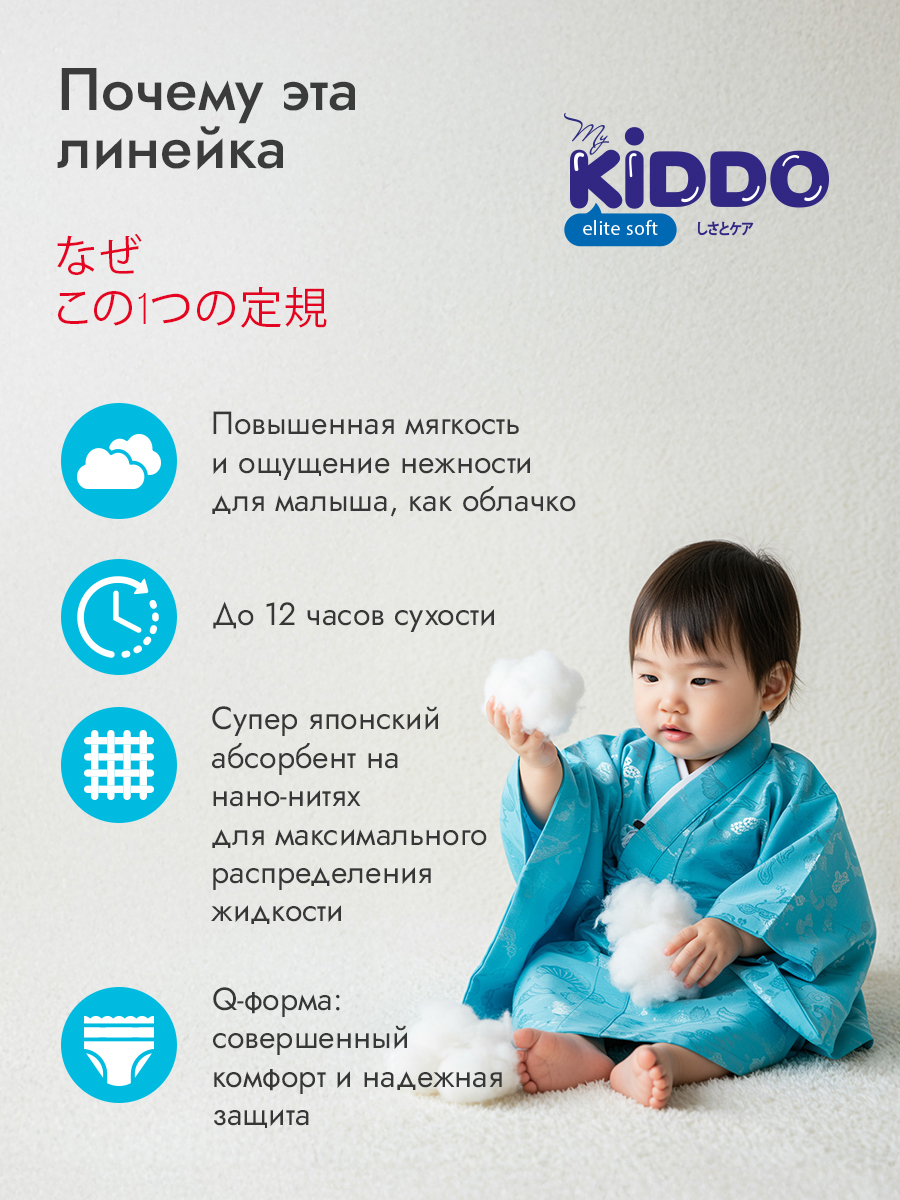 Трусики Kiddo Elite Soft ультратонкие (6-10 кг) 58 шт. - фото 6