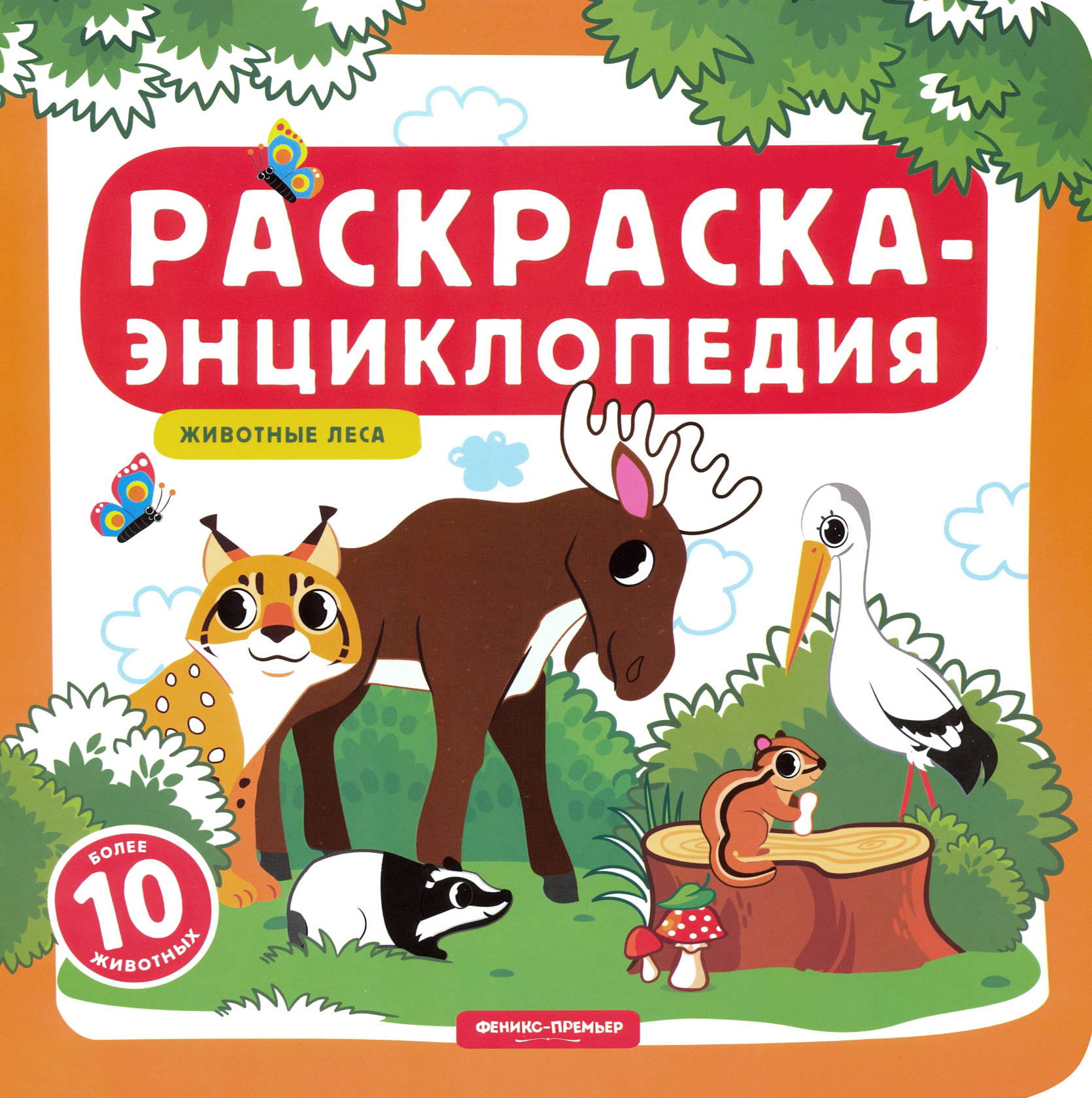 Книга Феникс Премьер Животные леса Книжка-раскраска - фото 1