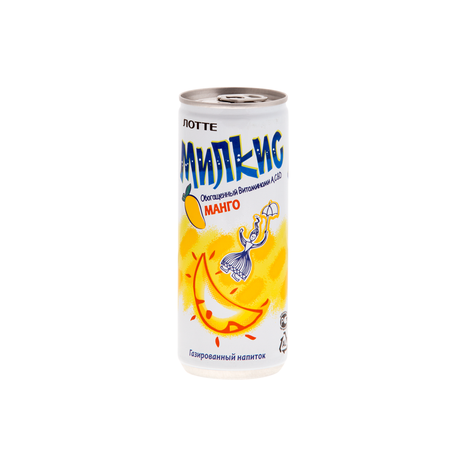 Напиток безалкогольный газированный Lotte Милкис Манго 0.25л - фото 1