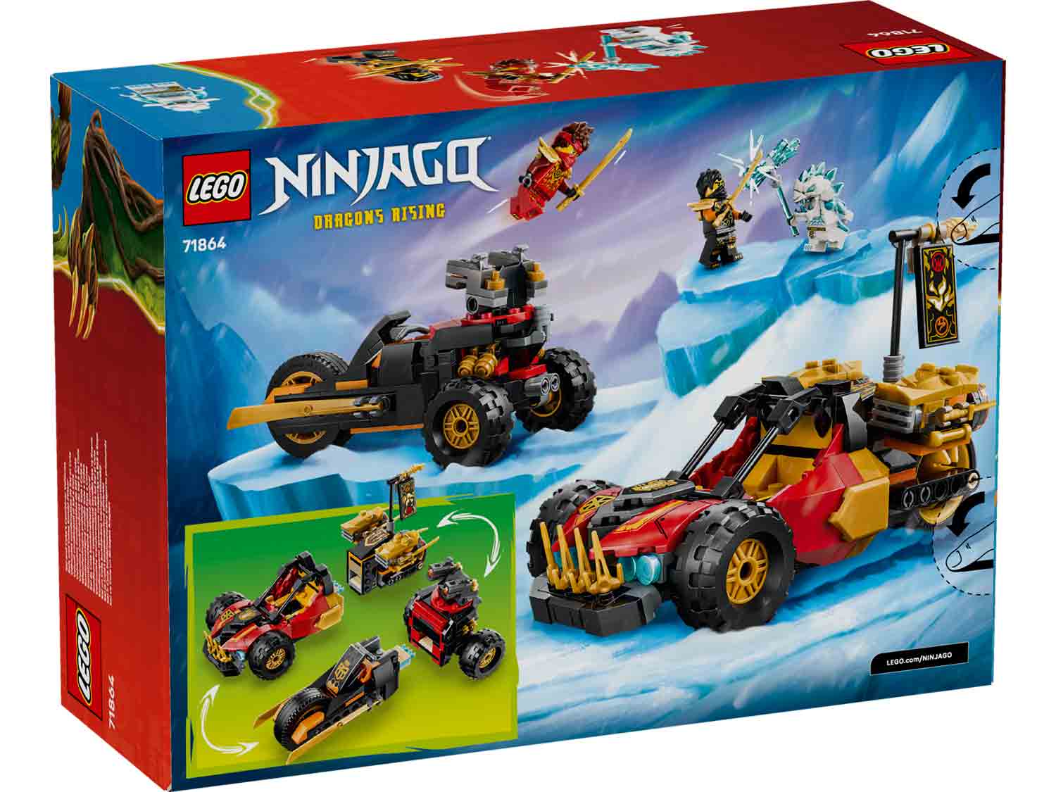 Конструктор LEGO NINJAGO Комбинируемый авто 394 дет. - фото 7
