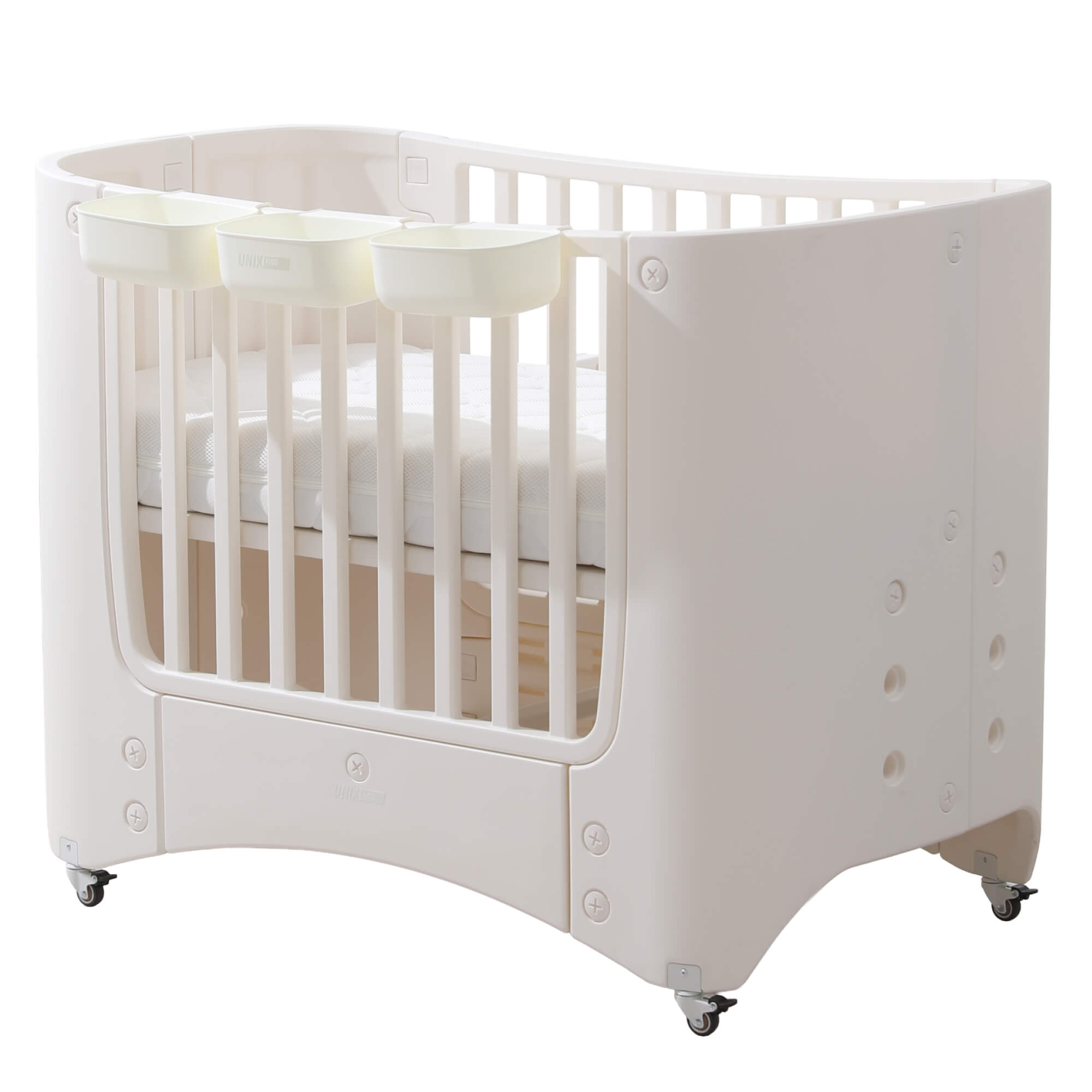Детская кроватка UNIX Kids Premium White, без маятника (белый) - фото 13