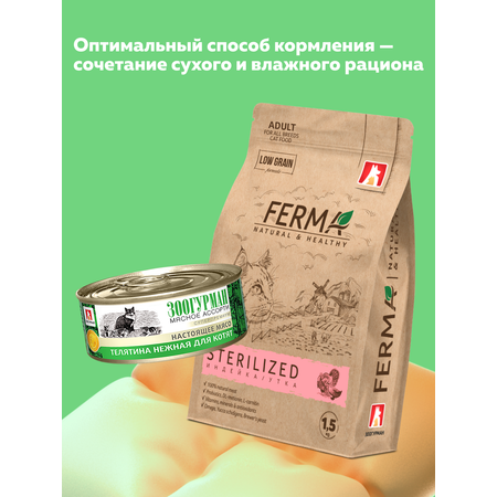 Корм влажный Зоогурман мясное ассорти Телятина нежная 100 гр х 24 шт