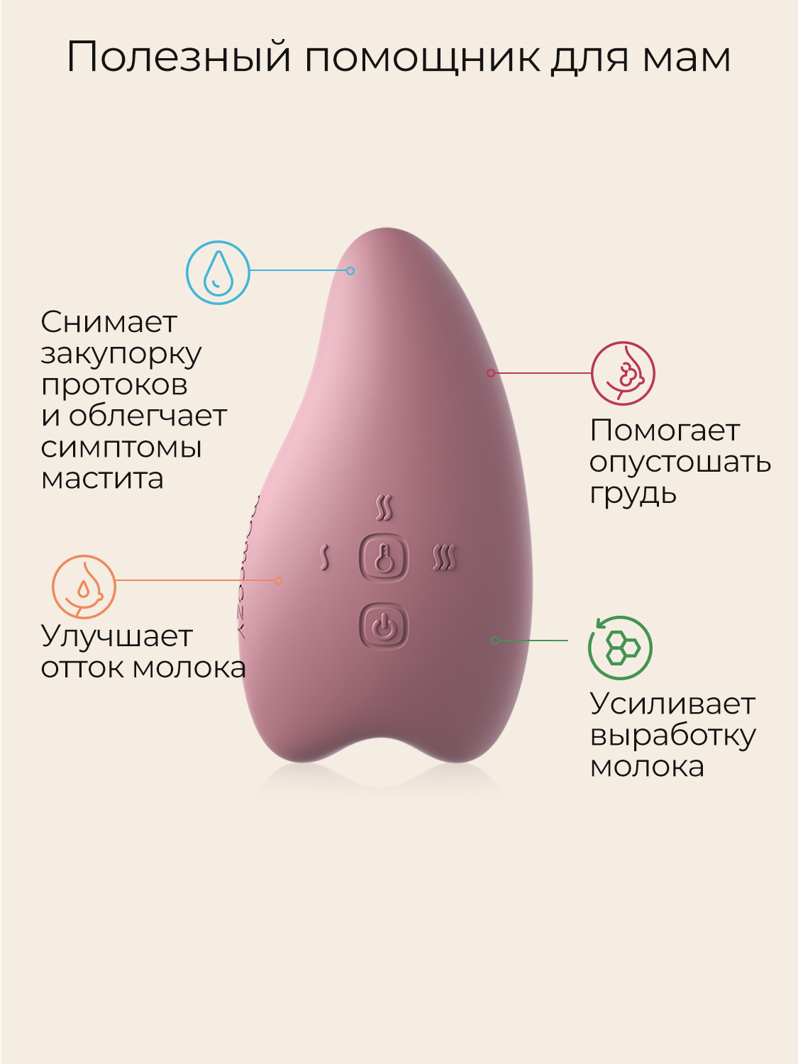 Массажер для лактации Momcozy A1 силиконовый, водонепроницаемый - фото 3