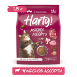 Корм для кошек Harty 1,8кг Мясное ассорти для взрослых полнорационный сухой