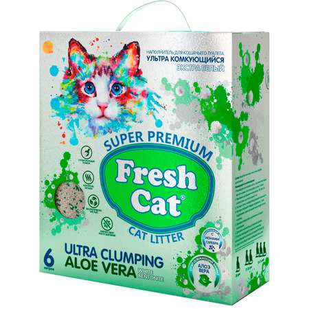 Наполнитель для кошек Fresh Cat комкующийся бентонитовый Алоэ вера 5.16кг