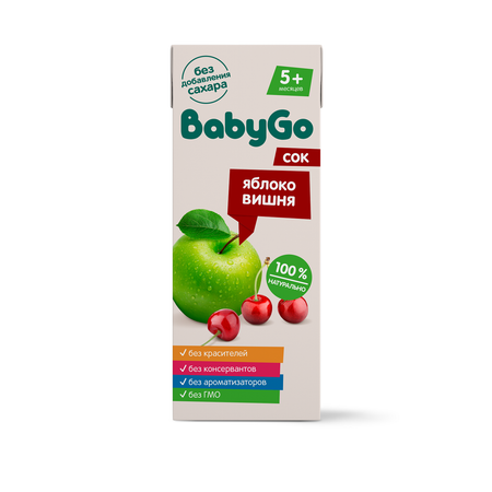 Сок Baby Go яблоко-вишня для детского питания 0.2л с 5месяцев