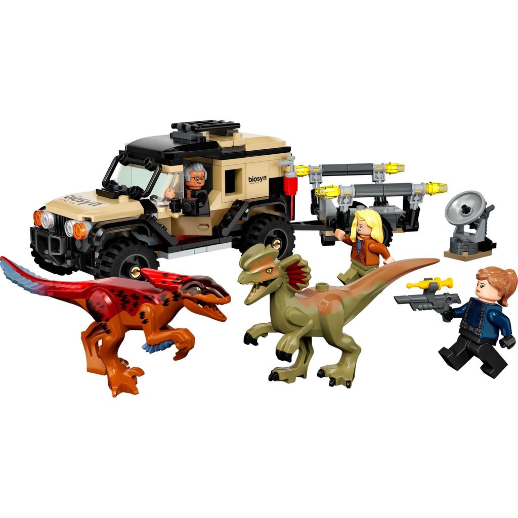 Конструктор LEGO Jurassic World Перевозка ПирорапторДилофозавр блочный - фото 1