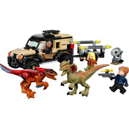 Конструктор LEGO Jurassic World Перевозка ПирорапторДилофозавр блочный