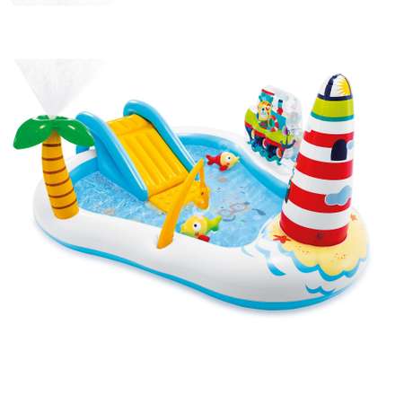 Игровой центр INTEX Веселая рыбалка 218х188х99см с разбрызгивателем горкой и игрушками 182л 57162NP