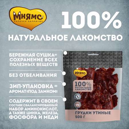 Лакомство для собак Мнямс грудки утиные 50г