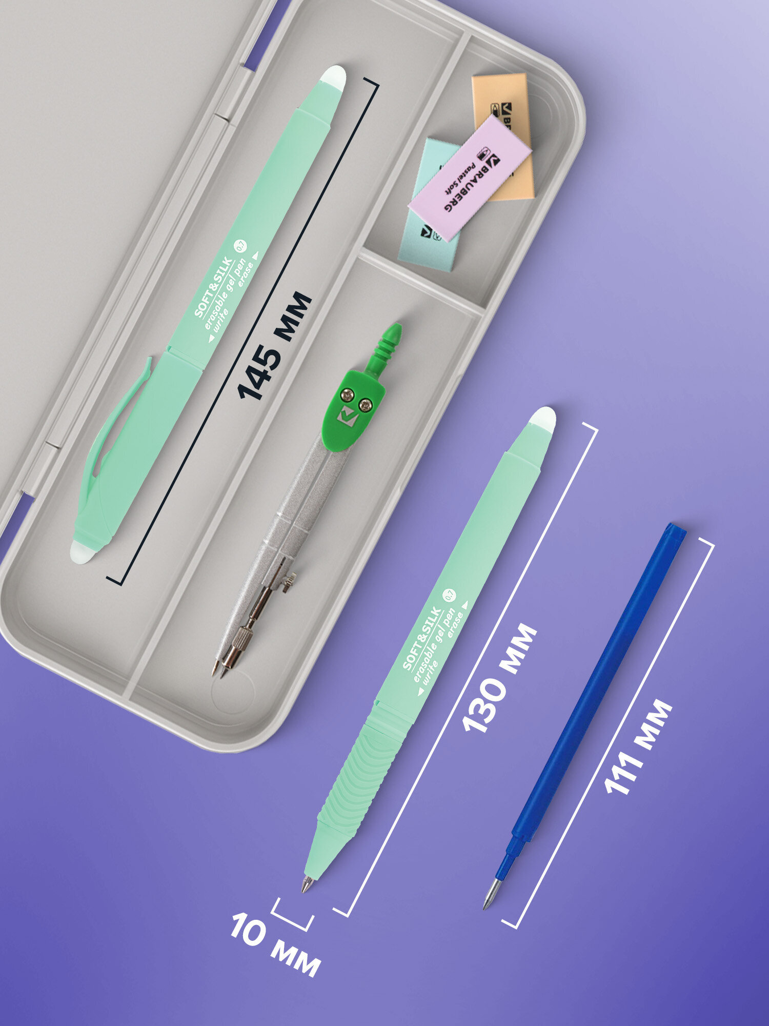 Ручка со стираемыми чернилами Brauberg 4 шт. - фото 5