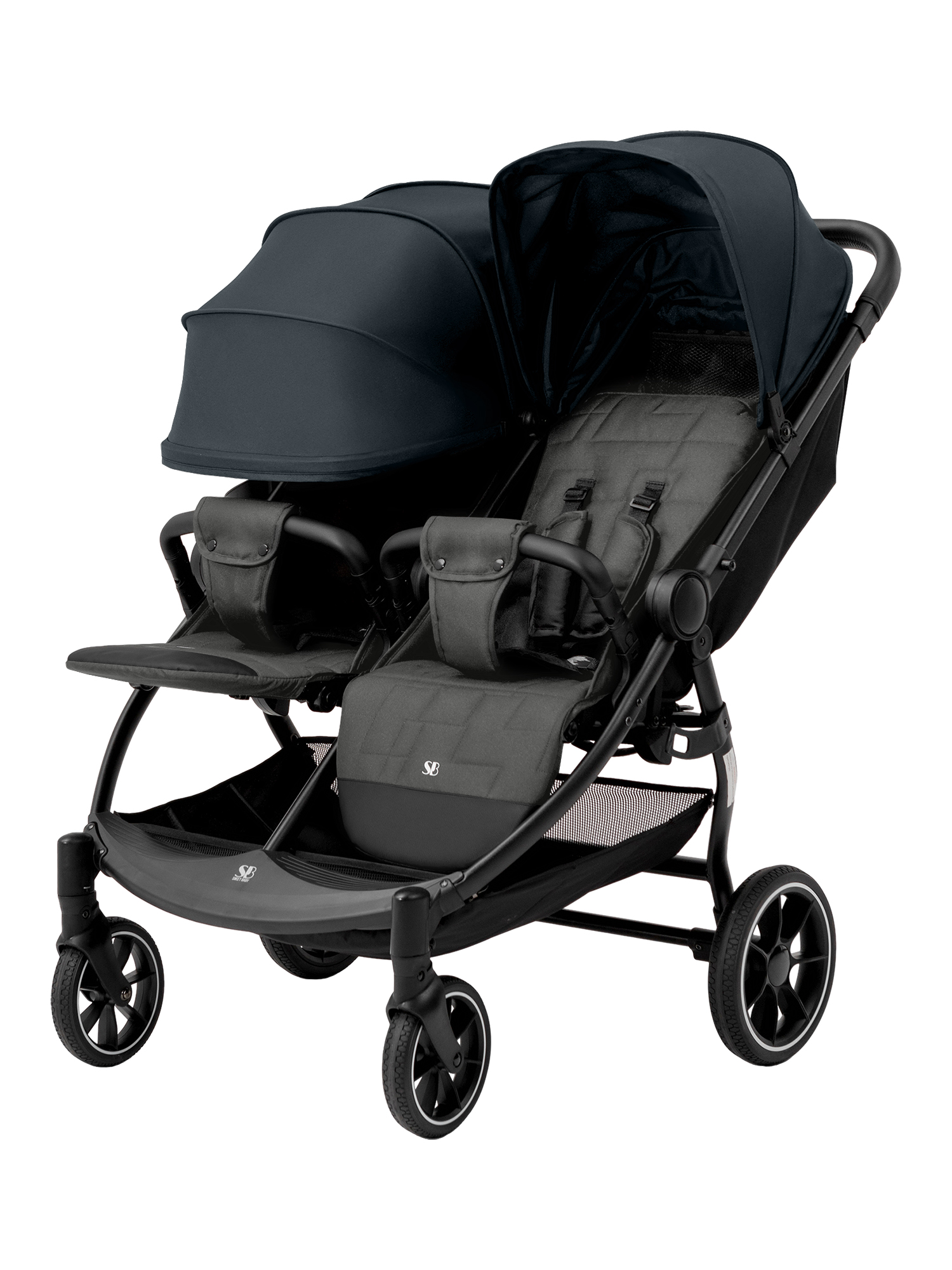Коляска прогулочная для двойни Sweet Baby Donna Grey серый - фото 21