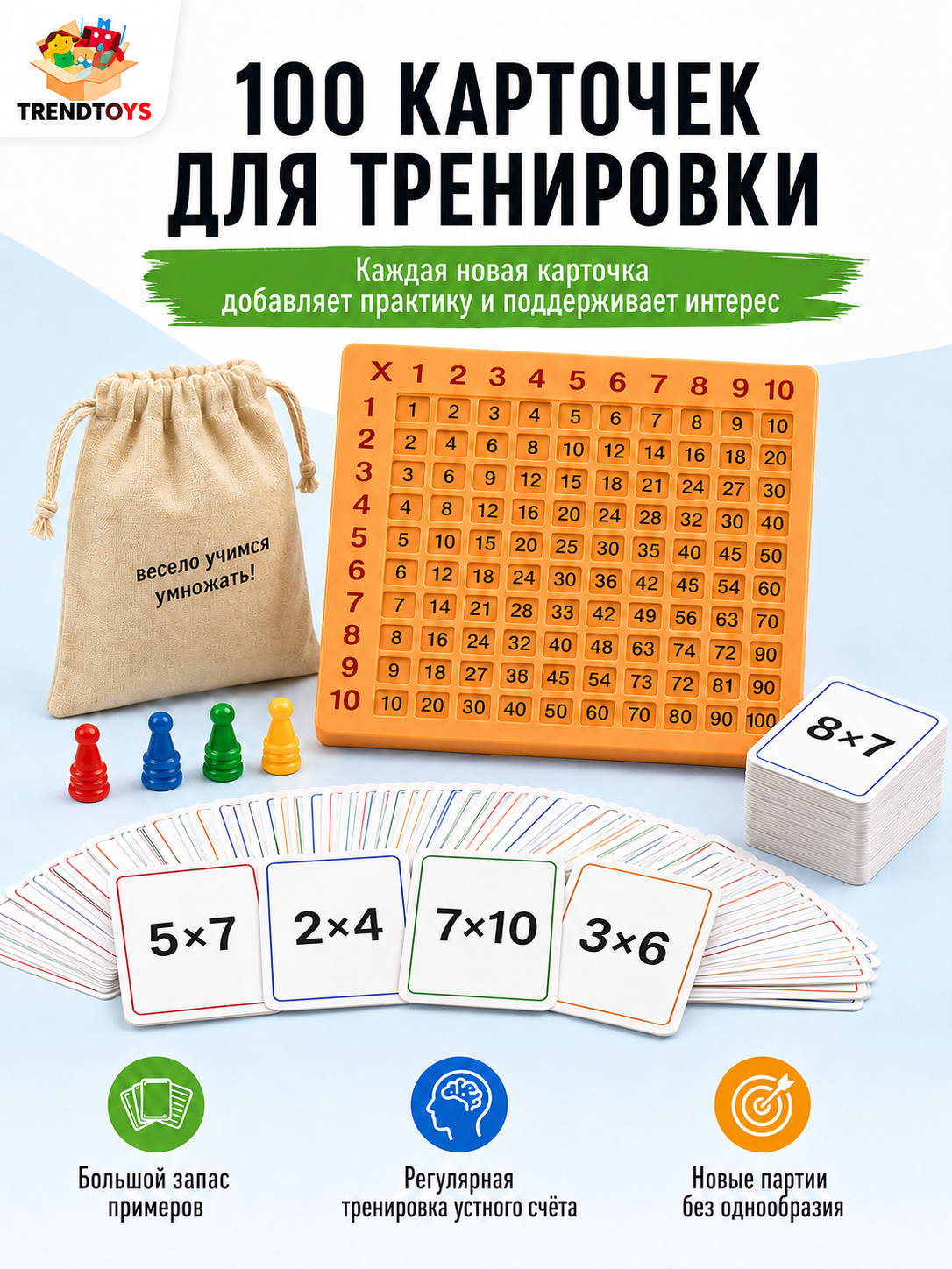 Настольная игра TrendToys Умножайка таблица умножения - фото 11