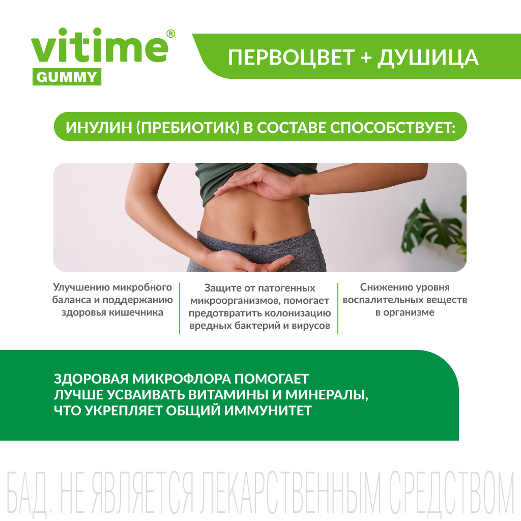 VITime Мармеладные пастилки от кашля Vitime Первоцвет + Душица при затяжном кашле для взрослых, 30 шт. по 3 - фото 5