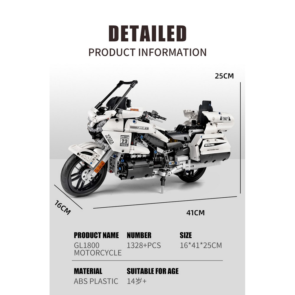 Конструктор Mould King Мотоцикл Honda Gold Wing блочный - фото 8