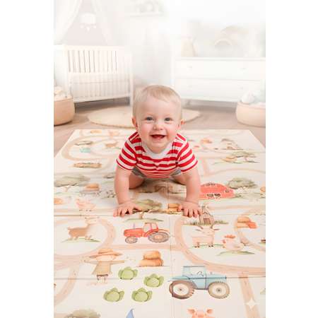 Детский складной коврик BabyGo Soft Ферма 200 x 150 см