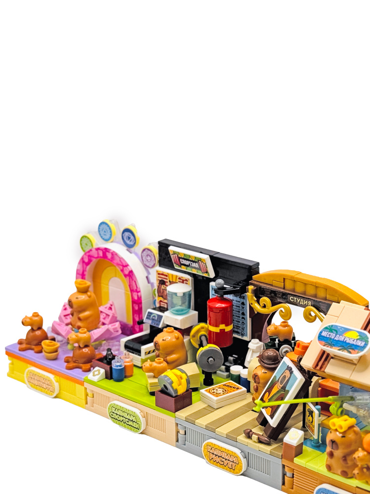 Конструктор Cubion Капибара в ванной 236 дет. - фото 9