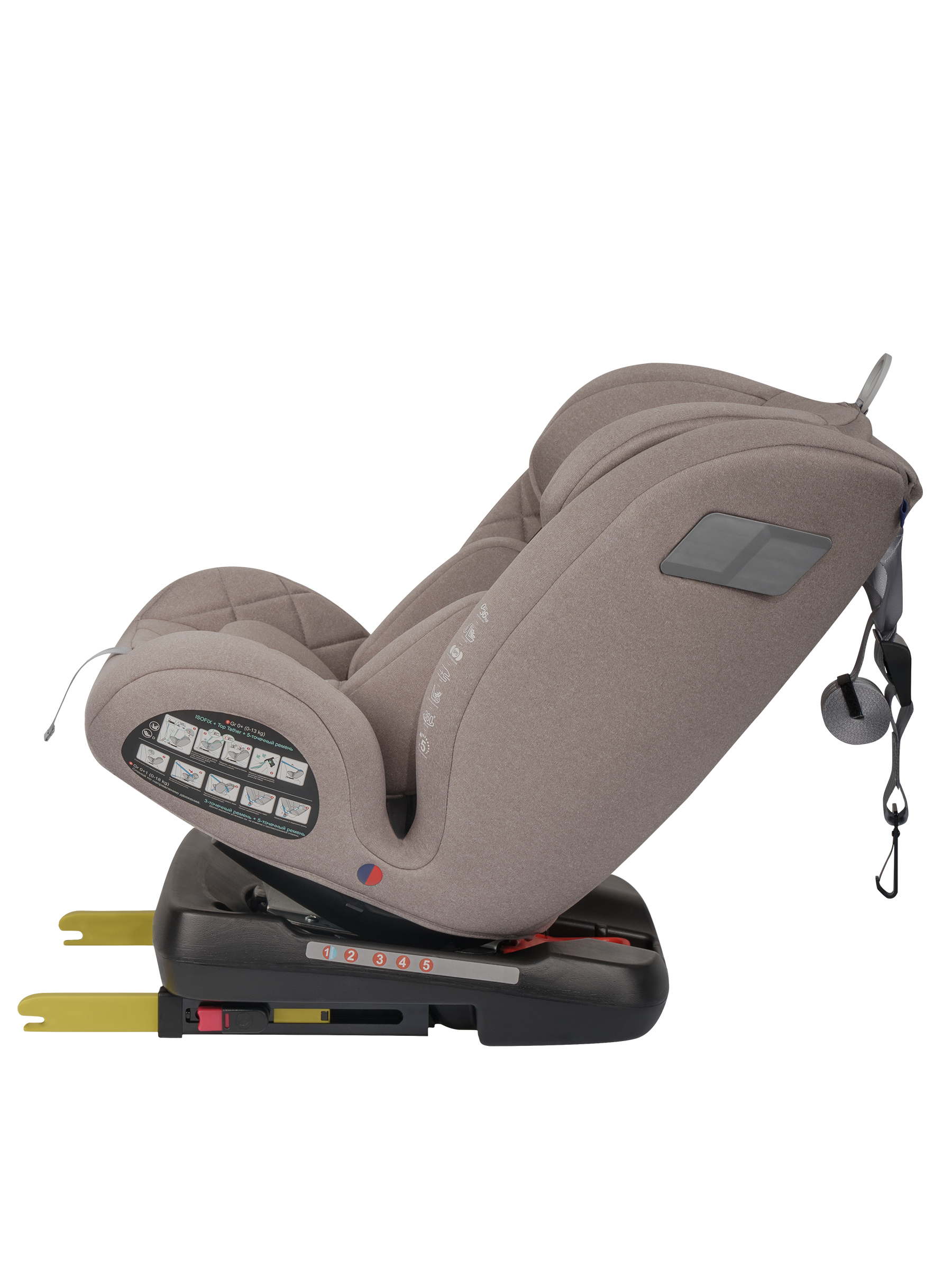 Автокресло Indigo Tourneo S Isofix 0+/1/2/3 (0-36 кг) бежевый - фото 16
