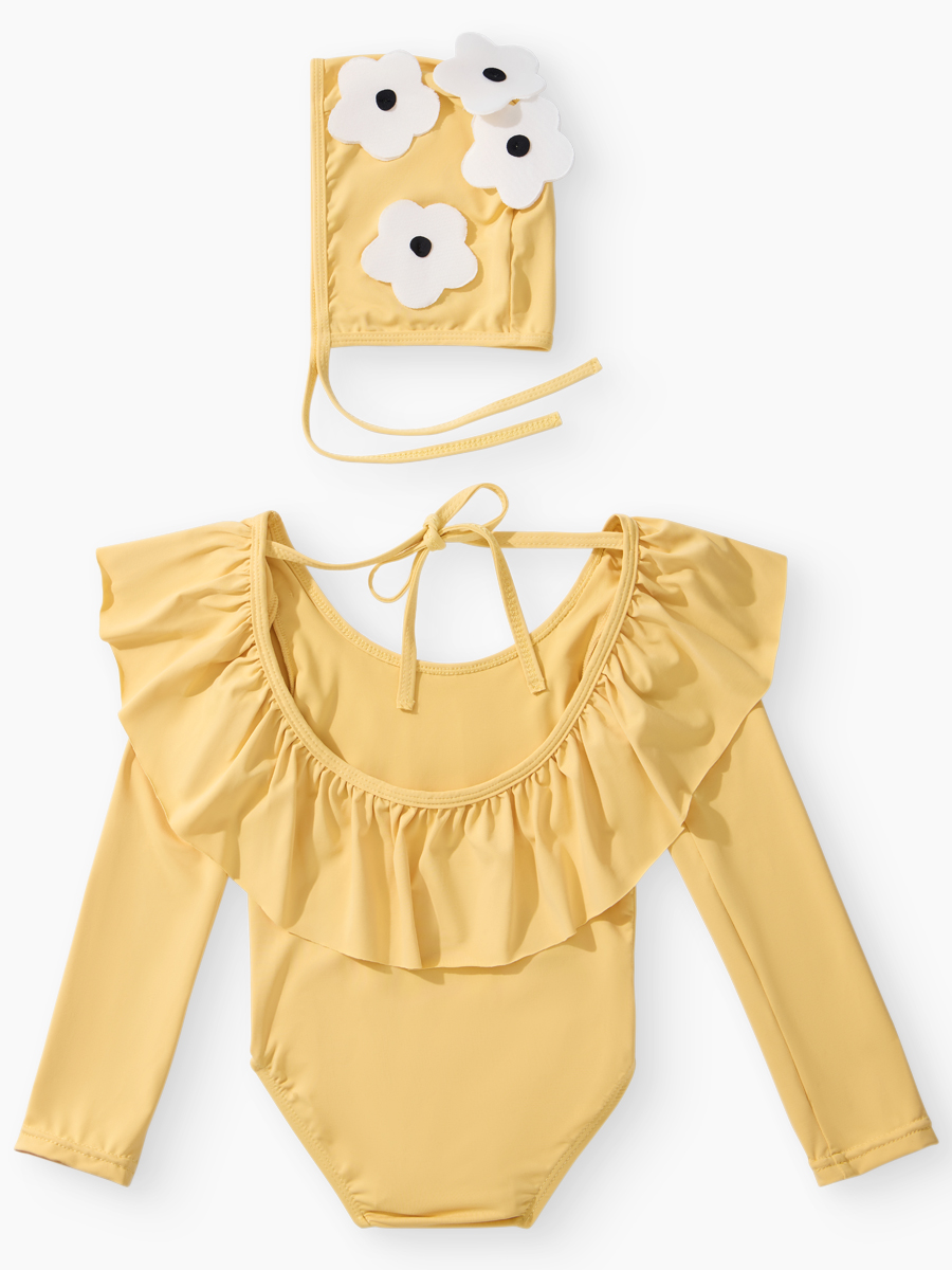 Купальник и шапочка Happy Baby 50714-0_yellow - фото 2