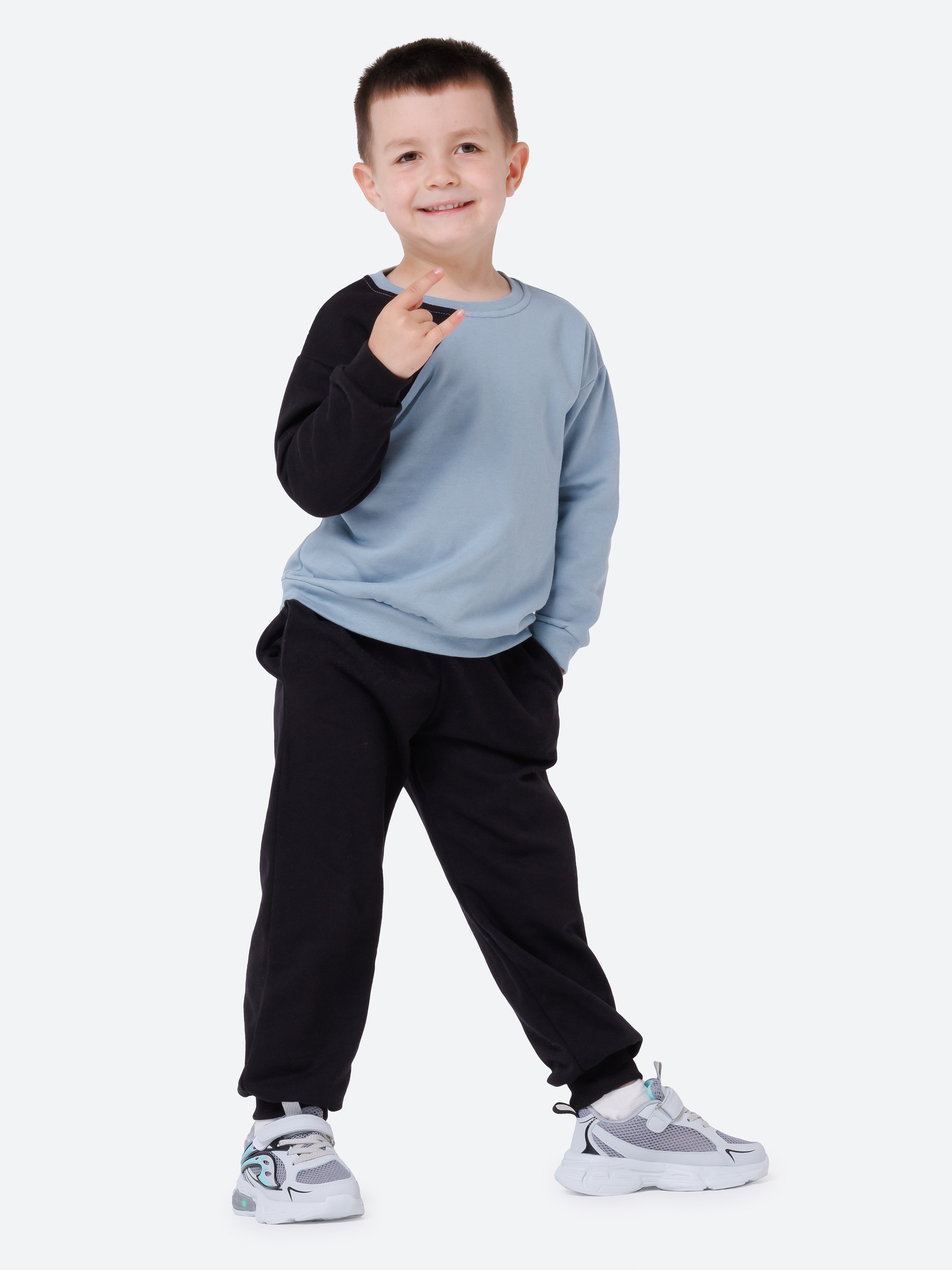 Спортивный костюм VEDDI 2261/6041ф-2025/черный/серый - фото 5