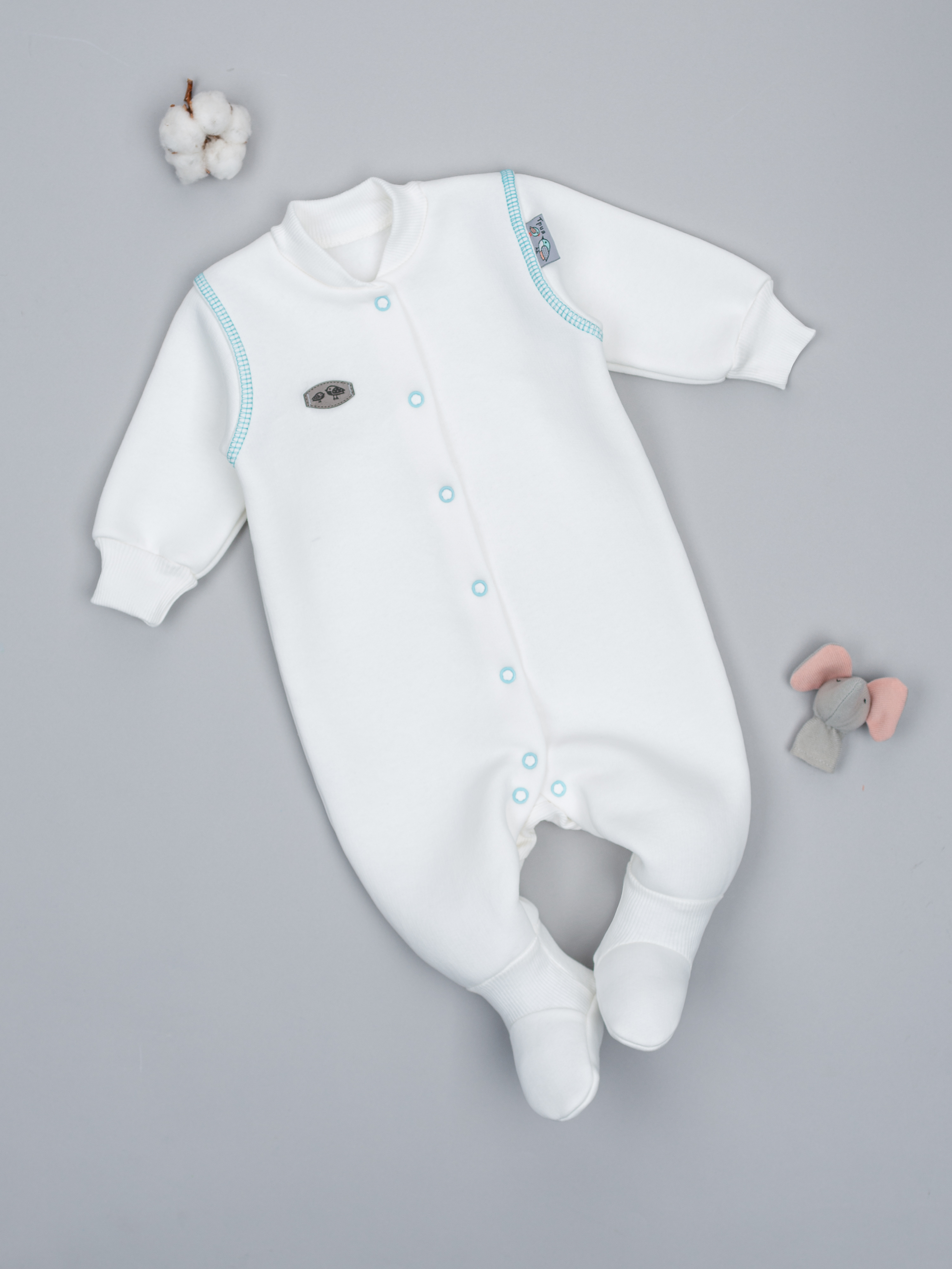 Комбинезон ТРИЯ 1164 футер 3-х нитка экрю отд ментол - фото 2