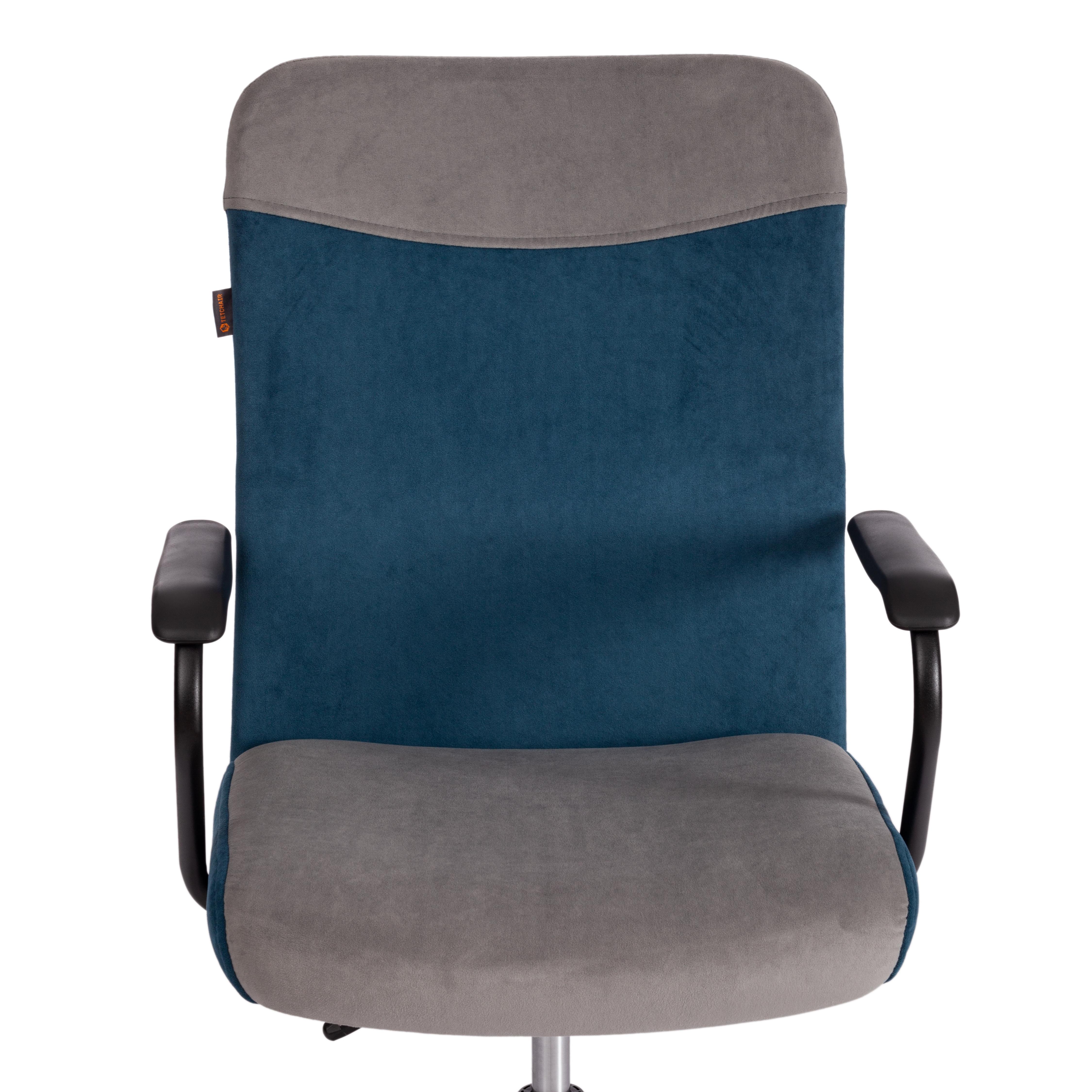 Компьютерное кресло TETCHAIR Флай флок серый синий - фото 7