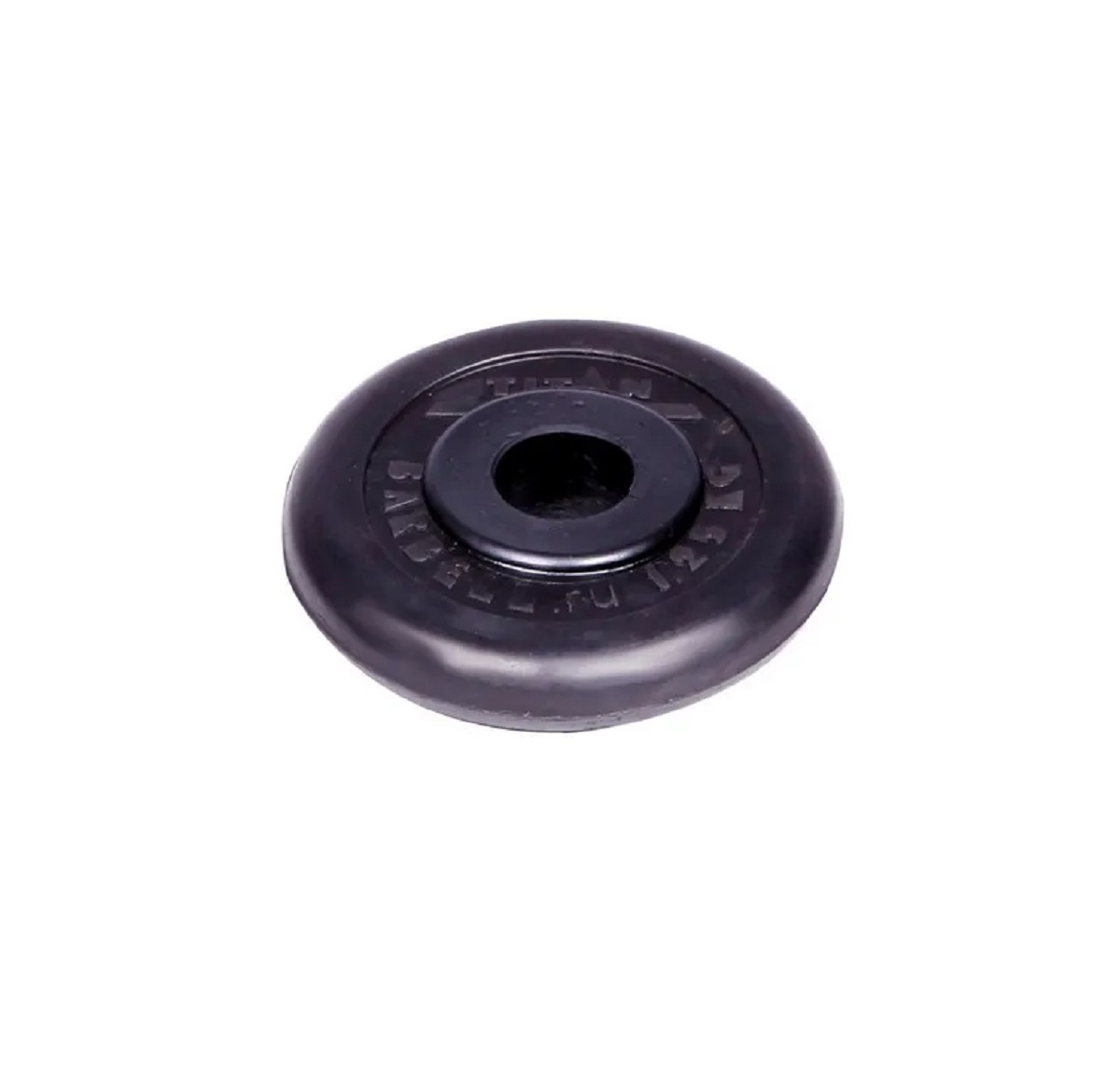 Диск обрезиненный, блин для штанги KMS sport Титан d 31 мм чёрный 1,25 кг - фото 1