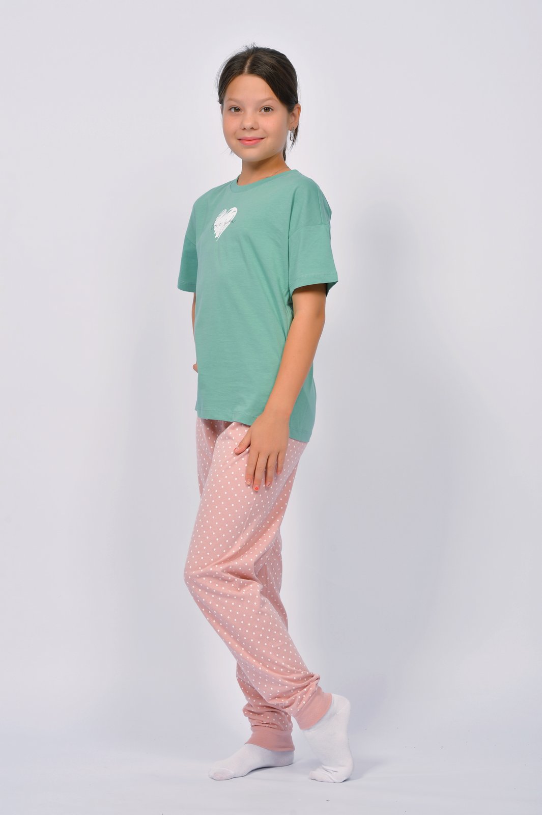 Пижама Lets Go 91277_оливковый/пыльная роза - фото 4