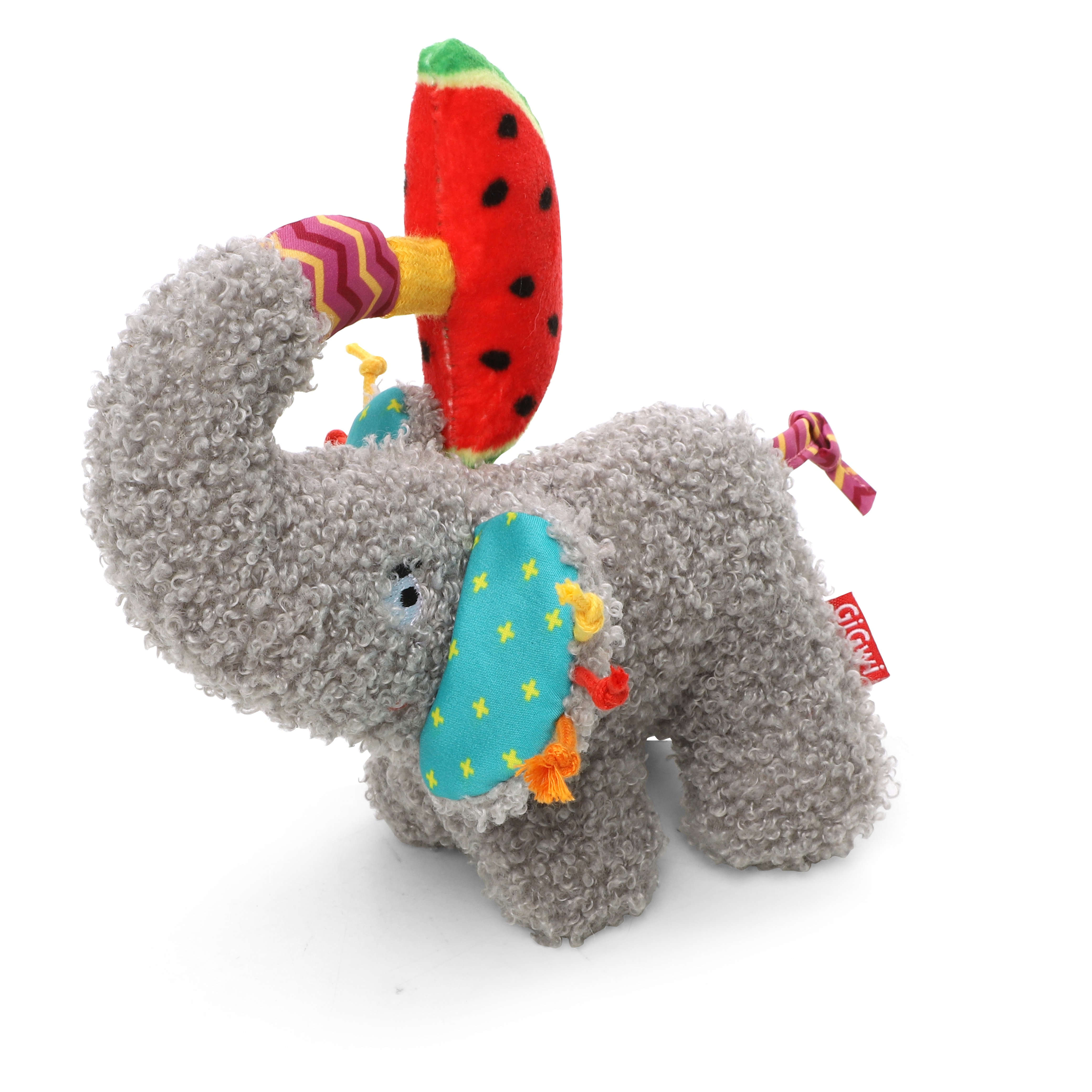 Игрушка для собак GiGwi Plush Friendz Слоник с арбузом 19см - фото 2