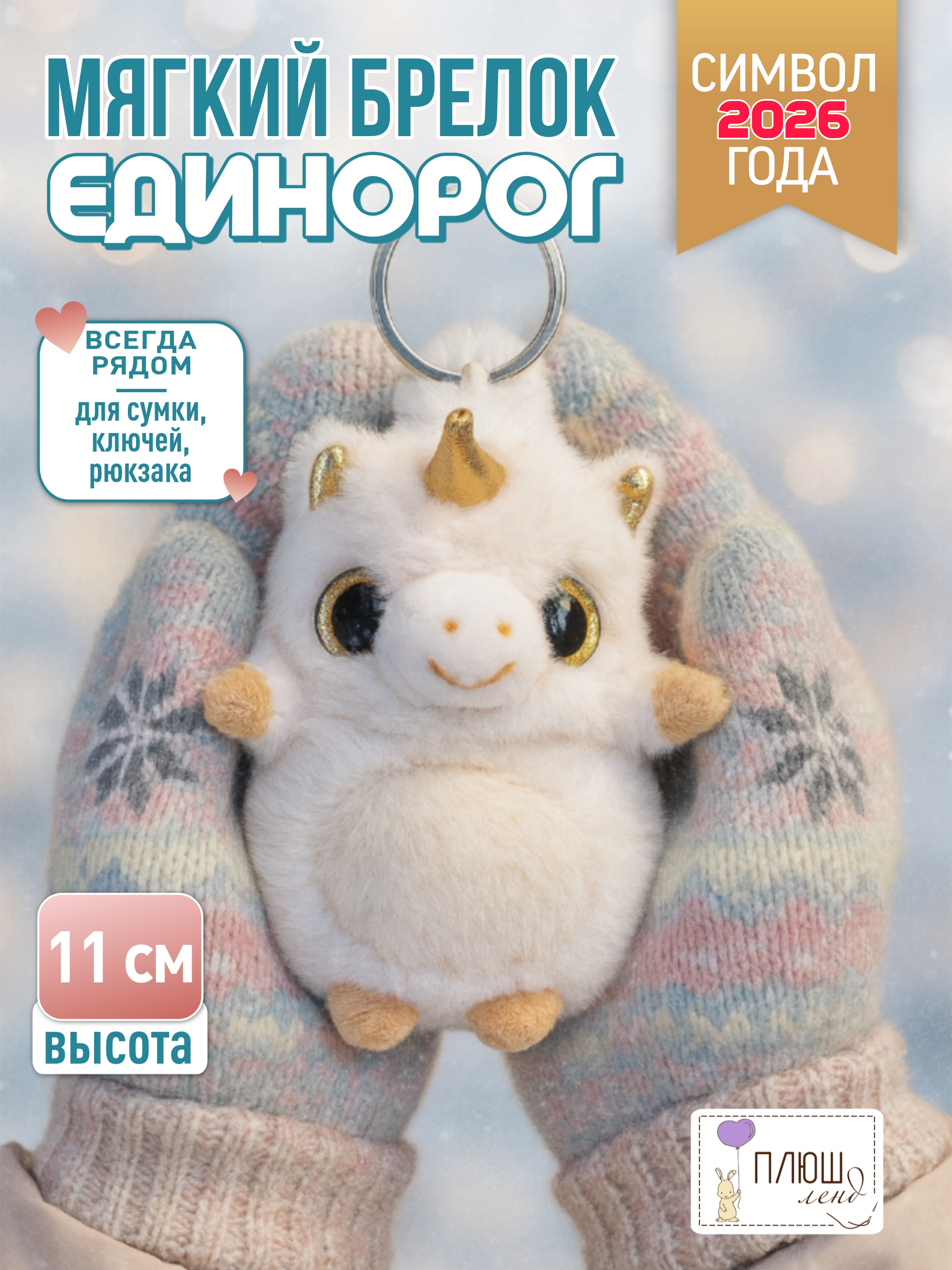 Брелок ПЛЮШЛЕНД единорог - фото 1