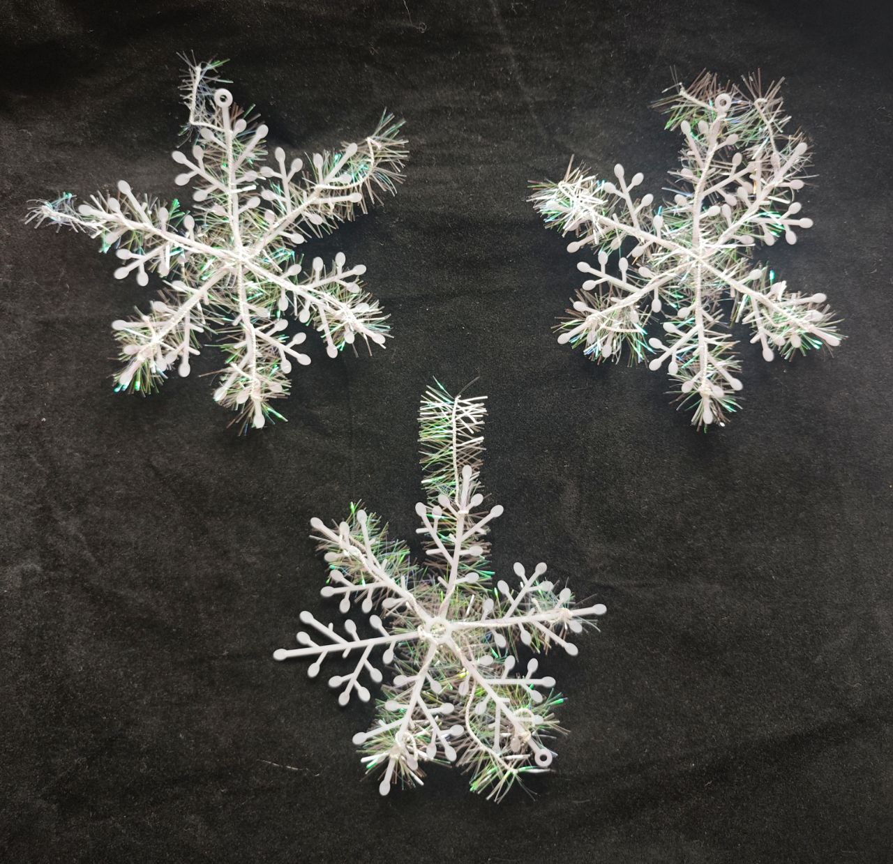 Украшение ёлочное Магия праздника Снежинки 3шт, 12см - фото 1