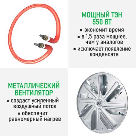 Сушилка для овощей и фруктов MARTA 6 поддонов: 5+1 для пастилы белый/ментол