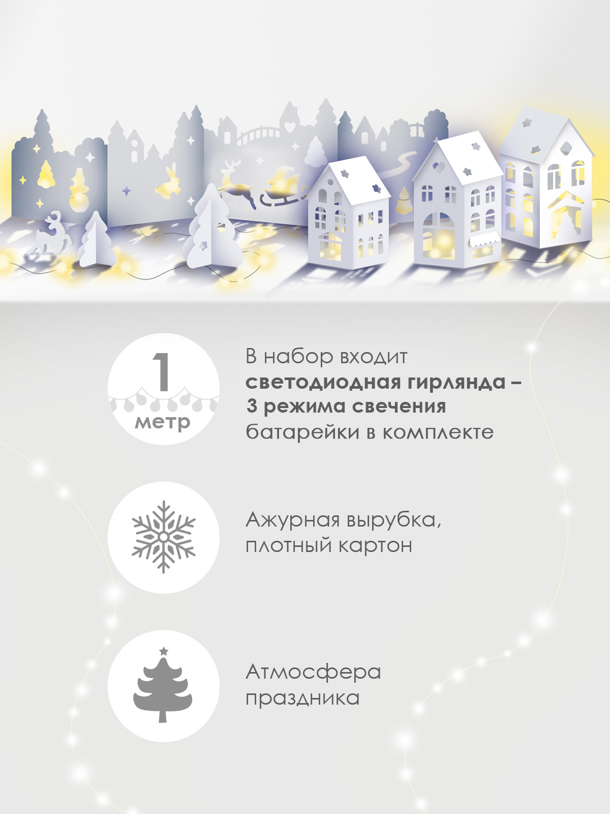 Гирлянда новогодняя Открытая планета для декора на Новый год 2024 для дома - фото 2