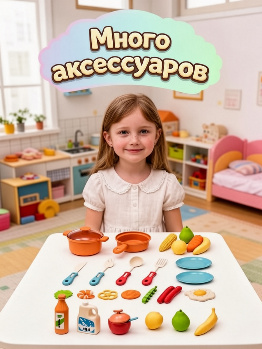Игрушечная кухня Altacto с аксессуарами: 26 шт. - фото 6