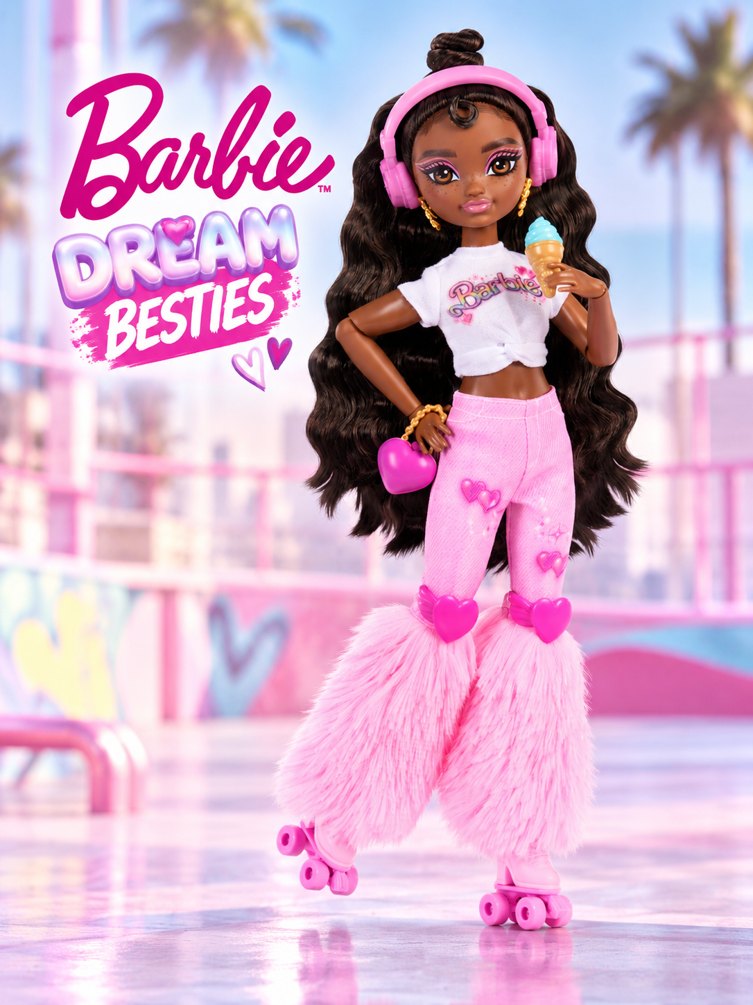Кукла модельная Barbie Dream Besties Бруклин на роликах JFX97 JFX97 - фото 1